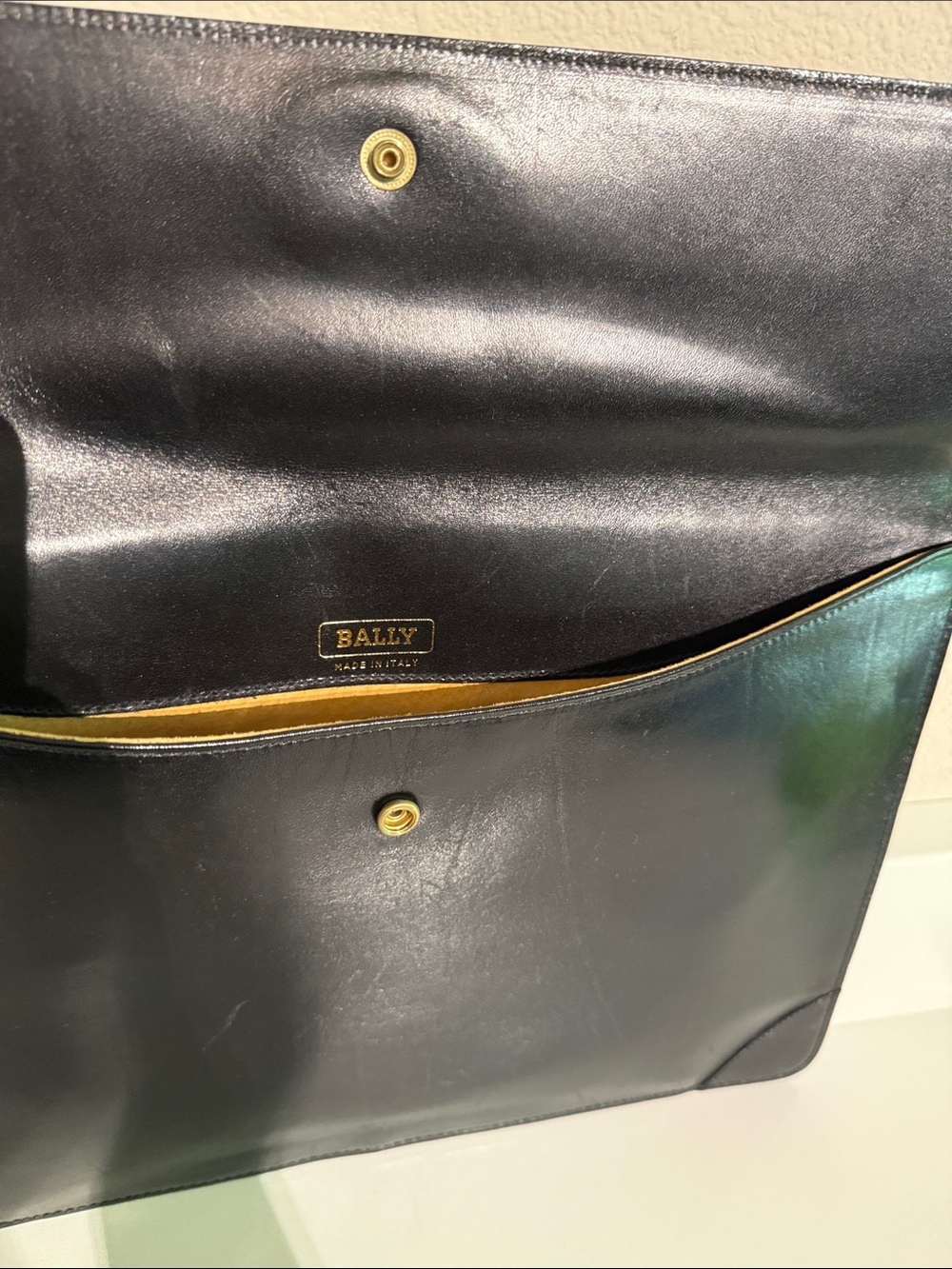 Bally Black Leather Document Clutch - Picture 4 of 7